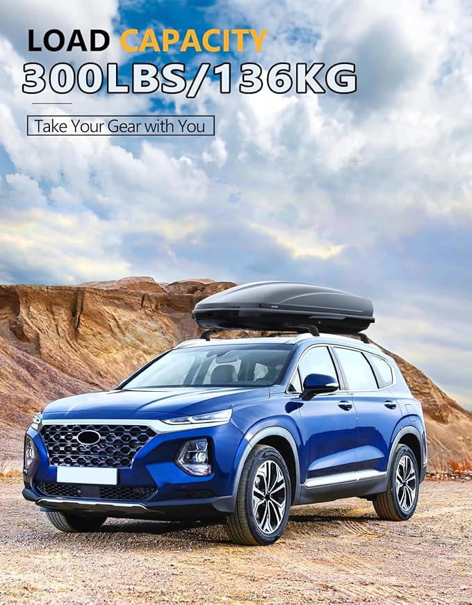 Tuyoung 300lbs Roof Rack Cross Bars Compatible with 2019-2023 Hyundai Santa Fe & Santa Fe Hybrid, Lockable Anti-Theft Aluminum Roof Rail Crossbars Luggage Carrier Kayak Bike Cargo Accessories