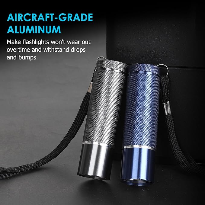 FASTPRO 24-Pack Flashlights Set, Aluminum LED Flashlights Include AAA Batteries & Lanyard, Super Bright 100 Lumen Flashlight for Party Favors, Camping, Hurricane Supplies