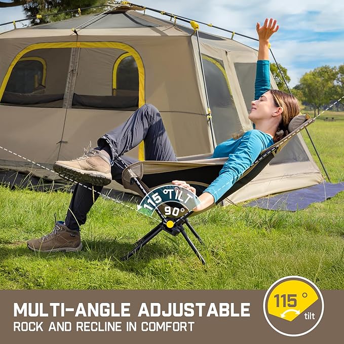 FanttikOutdoor Zeta L8 Max Camping Chair, Portable & Lightweight, Multi-Angle Adjustable, Supports up to 250 lbs, Comfort-Driven Design, High Strength Camping Chair for Travel, Hiking, Fishing, Khaki