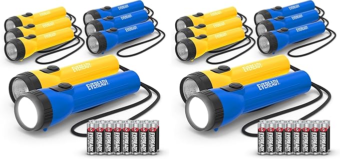 Eveready LED Flashlight Bright Reliable Flashlights for General Purpose, Great for Camping, Car, Emergency Storm Power Outage Handheld Flashlight (Batteries Included)