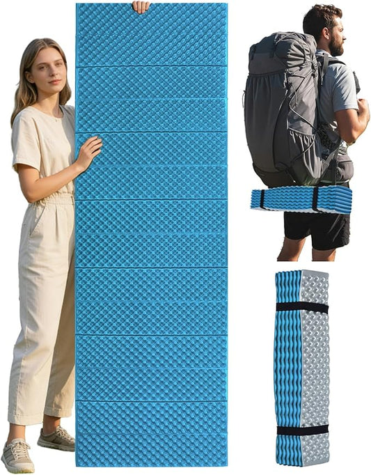 Abahub Foam Camping Sleeping Pad, Waterproof Soft Foam Matress for Adults, Foldable Ultralight Wide Pad for Outdoor Backpacking, Picnic, Yoga