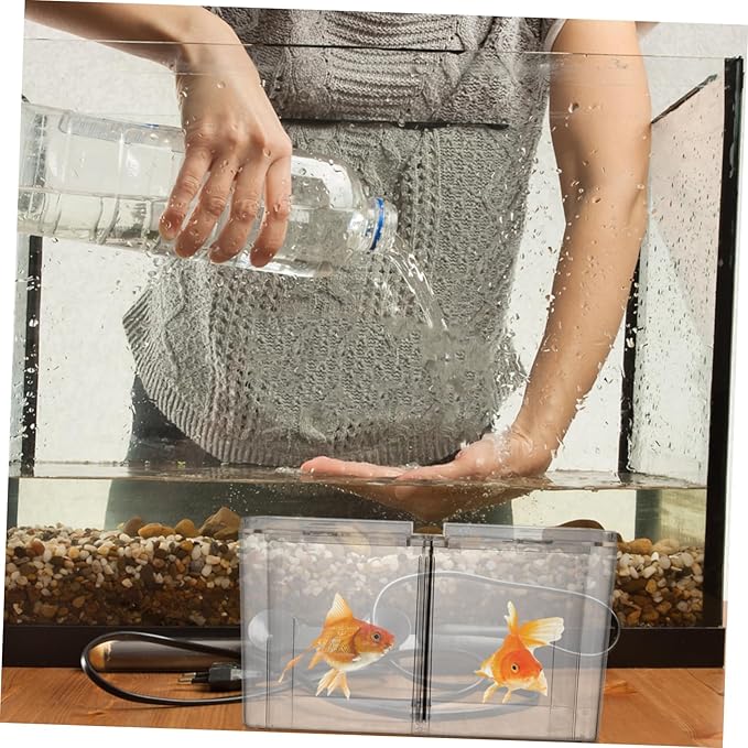 Yardwe Acrylic Betta Fish Breeding Box Incubator Fish Rearing Isolation Tank for Safe Hatching and Enhanced Survival Rate of Fry Acrylic Material Oxygen-Enhancing Design