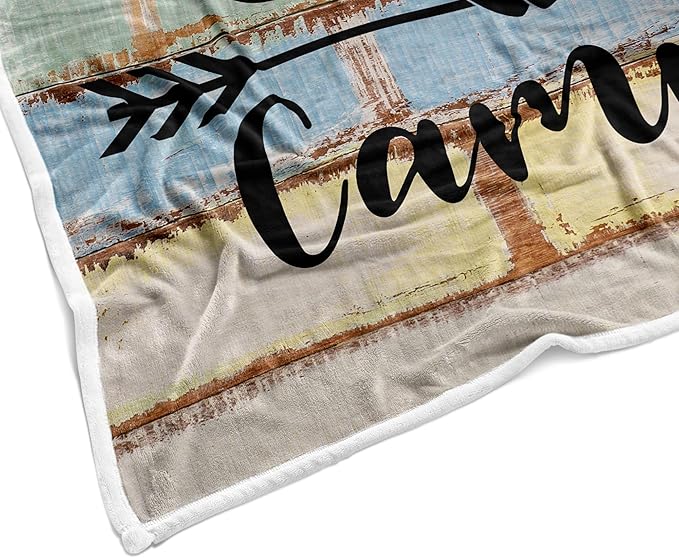 Camper Throw Blankets, Camping Gifts, Gifts for Camper, Gifts for Camping Lovers, Flannel Soft Warm Cozy Throws Cover for Couch Chair Sofa Bed Outdoor Inside Beach Travel Decor, 60X80