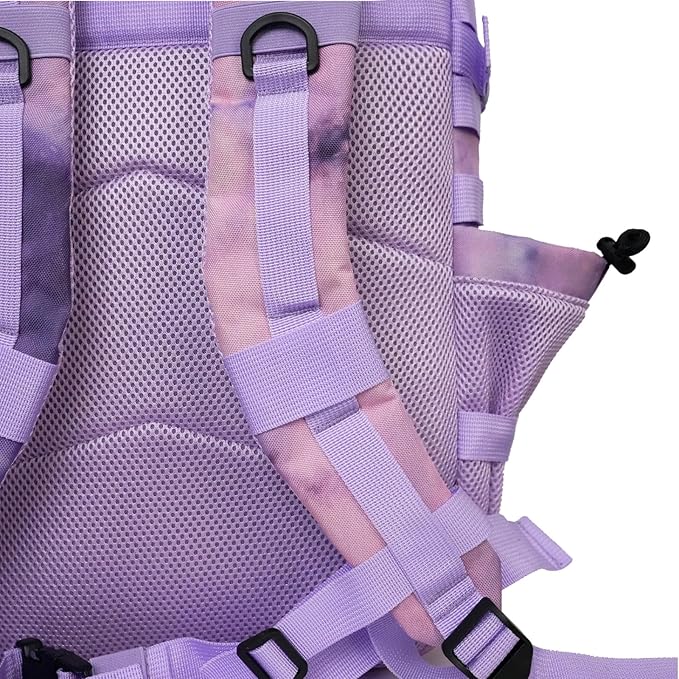 45L Military Tactical Backpack for Men & Women Bug Out Bag Assault pack Molle Daypack Hiking Trekking Rucksack (Cloud purple)