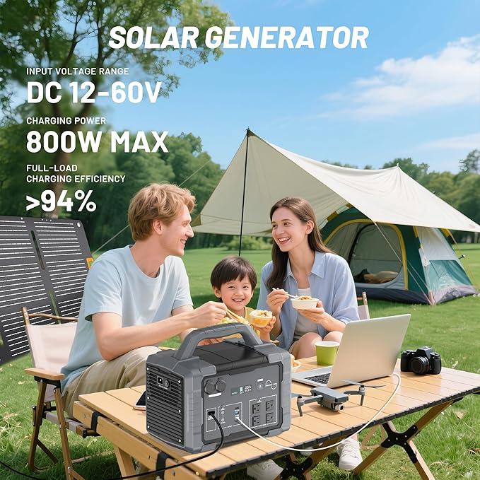 Portable Power Station 1800W (3600W Surge), 1024Wh LiFePO4 Solar Generator, 1.5H Fast Charging Home Battery Backup with 4 AC Outlets, Emergency Power Supply for Camping, RV, Off-Grid