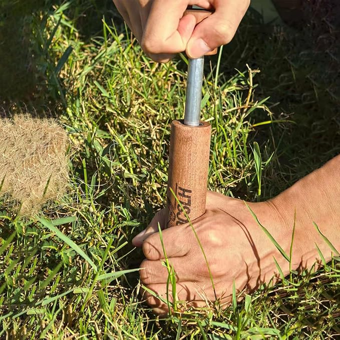 Sapele Wood Fire Piston-Fast Fire Efficiency-Outdoor Emergency Compressed Ignition Fire Starting Tool for Hiking Exploring Campers/Survival/Preppers Scientific Lesson