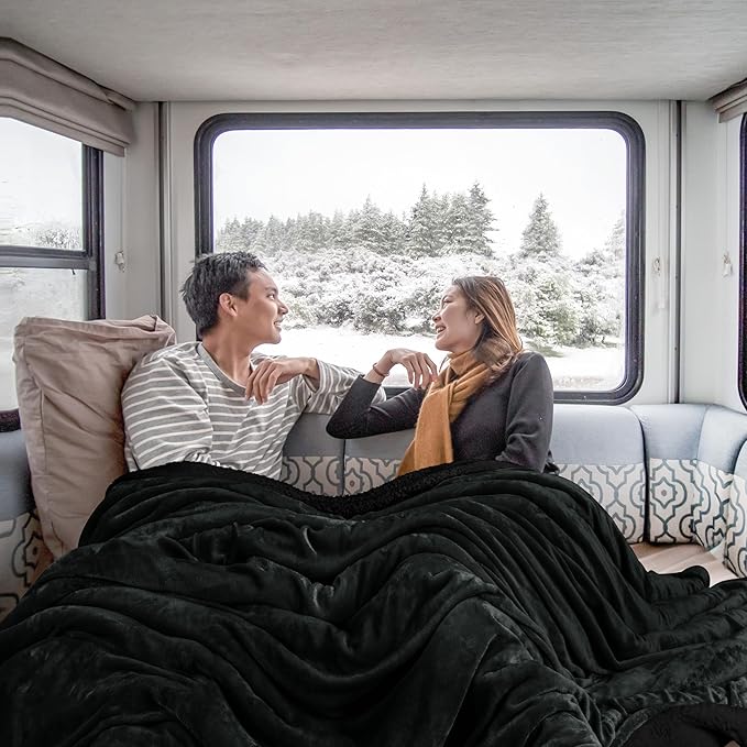 Utopia Bedding Sherpa Blanket King Size (King, 90x102 Inches) - Soft Lightweight Plush Fleece Reversible Blanket for Bed, Sofa, Couch, Camping and Travel