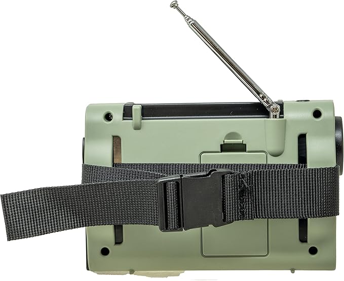 Kaito KA380 Emergency Radio & Portable Bluetooth Speaker – AM/FM NOAA Weather Radio Rechargeable with Solar Panel and Hand Crank Army Green