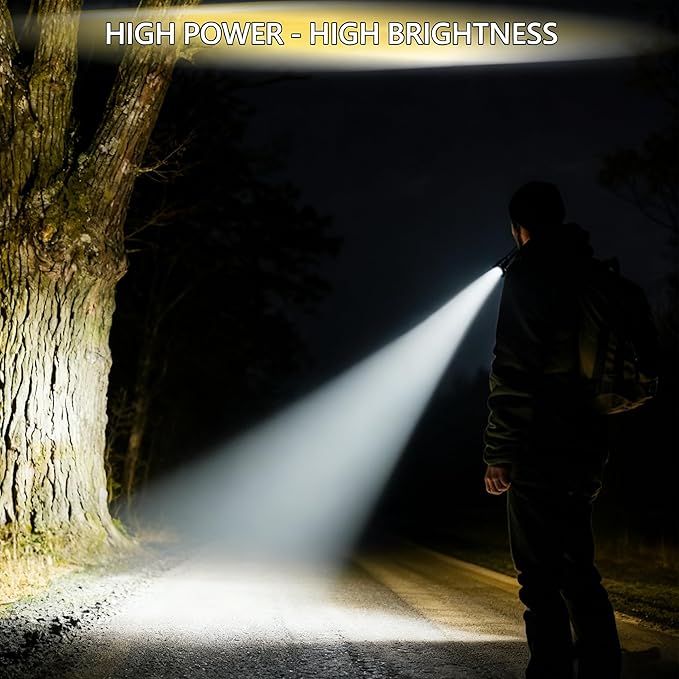 Rechargeable Flashlights High Lumens，Super Bright High Lumens Led Flashlights，6 Modes Zoomable Linternas，Small Flashlights Powerful，Suitable for Hiking Camping and Family Emergencies