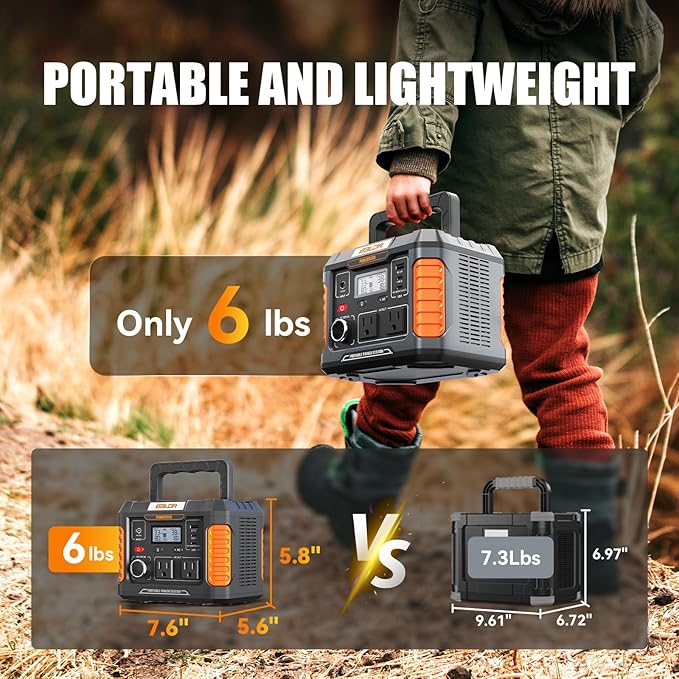BALDR Portable Power Station, 330W(660W Peak) Solar Generator, 288Wh Solar Power Bank 120V Pure Sine Wave AC Outlet, 78000mAh Backup Lithium Battery for Home CPAP Camping Travel Outdoors Emergency