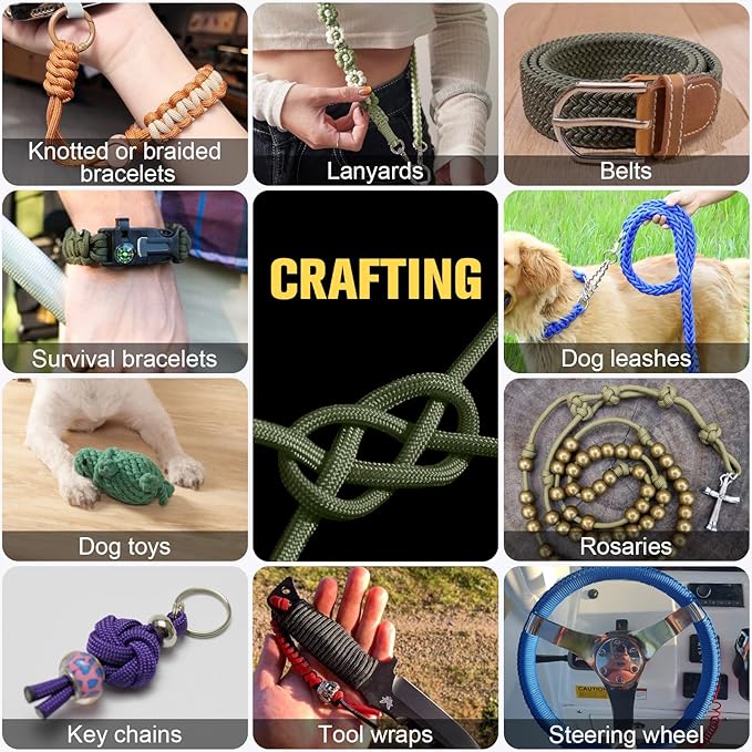 Paracord Rope 750 lb - 50ft 5/32" Parachute Cord 4MM 12-Strand para Cord - Heavy Duty Spool String for Survival,Camping Gear, Survival Bracelet, Clothesline - Army Green