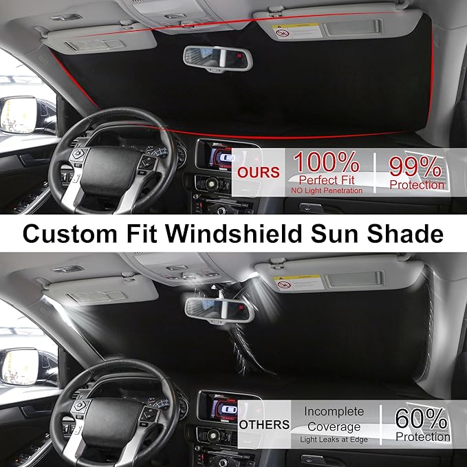 TINGLU Sun Shade for Honda HRV HR-V 2016-2022 Accessories Windshield Sun Shade Window Shade UV Rays Protection Sun Visor Cover with Steering Wheel Sunshade Storage Bag