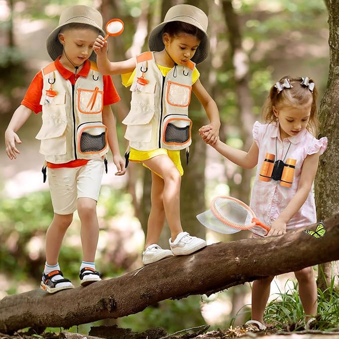 YOPINSAND Kids Explorer Kit & Bug Catcher Kit, Kids Camping Gear for Kids, Outdoor Exploration Set with Vest & Hat, Ideal Outdoor Camping Adventure Toys for Ages 3 4 5 6 7 8 Boys Girls