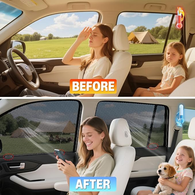 ZATOOTO Car Window Shades for Forester 2019-2023, 4 Pack Forester Sun Shade Side Window, Breathable Mesh Car Window Screen for Camping Napping Baby UV Protection