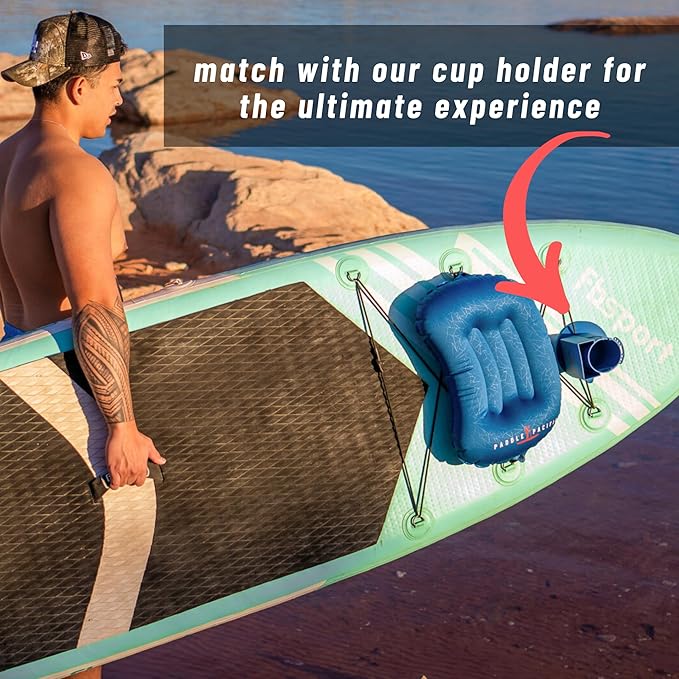 Inflatable SUP Paddle Board Pillow - Waterproof Self Inflatable Compact Travel Pillow - Also Great for Camping, Airplanes, Hammocks & More - Adjustable Neck Support with Built in Anti-Slip Straps