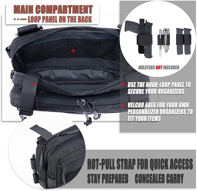 Tactical Chest Rig Bag Concealed Carry CCW Pack Molle Pouch IFAK EMT Medical Organizer for Outdoor Hunting Shooting Hiking with Quick Release Harness