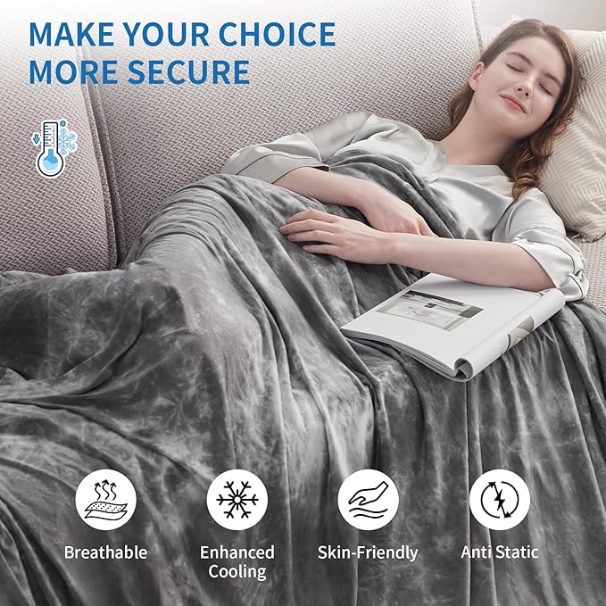 Guohaoi Cooling Blanket (90"x90"Queen Size) for Hot Sleepers and Night Sweats,Decortive Tie Dye,Arc-Chill Q-Max >0.5Cool Fiber,Ultra Cold Breathable,Comfortable,Keep Cool,All-Season