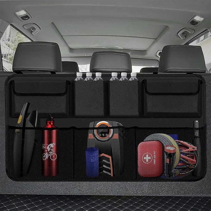 Snuopfy Car Trunk Organizer and Storage, Backseat Hanging Organizer for SUV, Truck, MPV,Van Collapsible Cargo Storage Bag with 7 Pockets, Car Interior Accessories for Men and Women