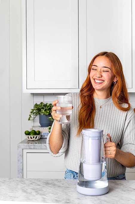 LifeStraw Home – Water Filter Pitcher, 7-Cup, Wisteria, BPA Free Designed for Everyday Protection Against Bacteria, parasites, microplastics, Lead, Mercury, PFAS, and a Variety of Chemicals