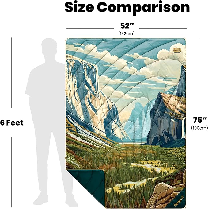 Rumpl Original Puffy National Park Blanket for Camping and Outdoors, Yosemite - V3