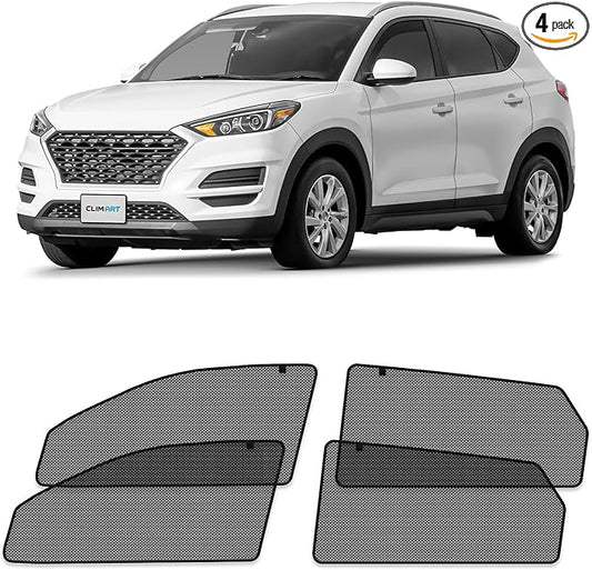 CLIM ART Magnetic Car Window Shades for Hyundai Tucson 2016-2021 – Custom-Fit Sun Blocker Curtains, Side Window Covers, Essential Car Accessories for Camping, Baby, and Privacy Protection - MS0224