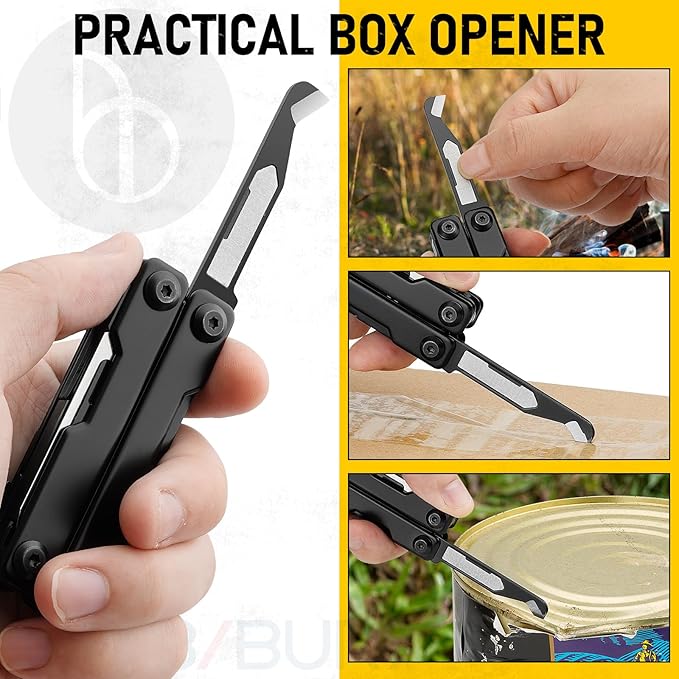 BIBURY Mini Multitool Pliers BI2051AB, Mini EDC Multi Tool with Pocket Clip for Outdoor Survival, Gifts for Men and Women, Gifts for Him Husband Boyfriend, Essential EDC Gear Tool