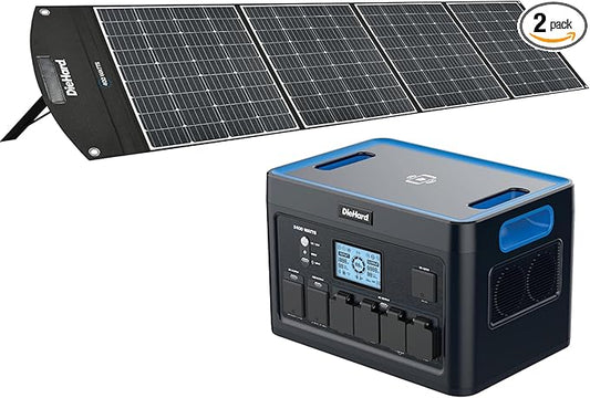 DieHard Portable Power Station 2400-Watt (4800-Watt Peak) 2048Wh with 400W Solar Panel - Quiet Solar Generator, for Home Backup, Weather, Outdoor Recreation, Jobsite and More