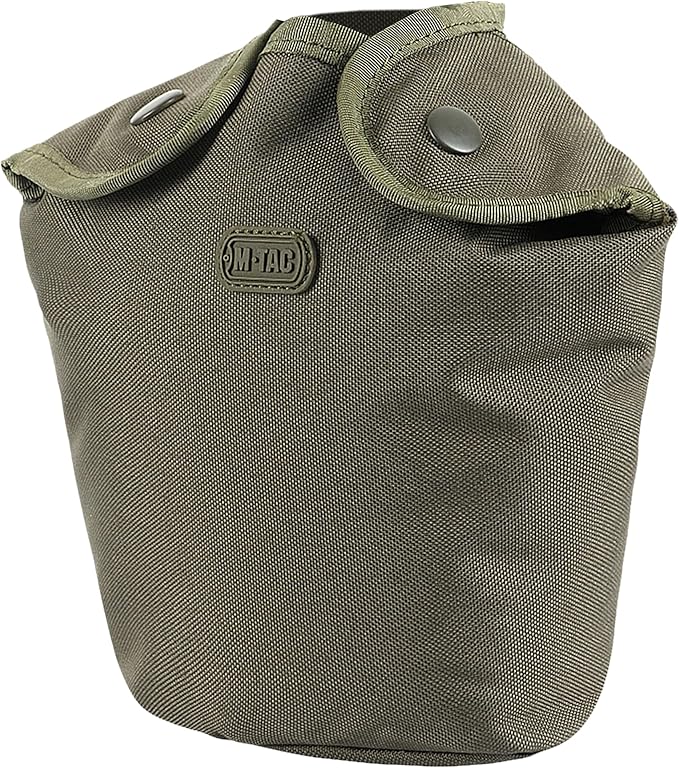 M-Tac MOLLE Canteen Pouch – Tactical Water Bottle Carrier, 600D PVC‑Coated Polyester, Fits 40 oz Canteens, MOLLE Backpack/Vest Attachment (Olive)