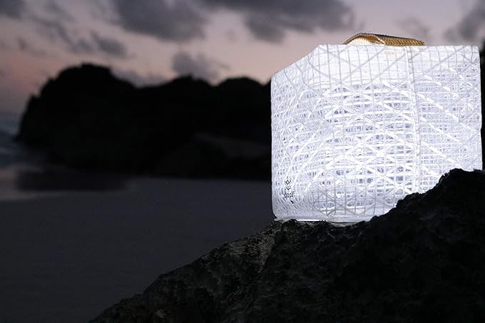 Solight Design Outdoor Solar-Powered Light, Inflatable LED Lantern - Waterproof, Compact, Portable - SolarPuff PET Warm White