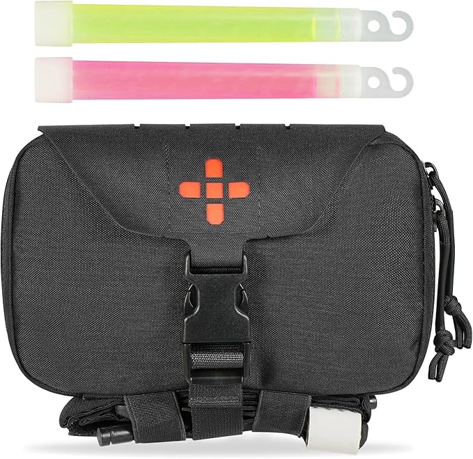 Ifak Pouch-Rapid Deployment Tactical MOLLE Trauma Kit Pouches, Quick Release Tear-Off Medical First Aid Kit Organiser with Red Immediate Identify for Emergency Surviva.