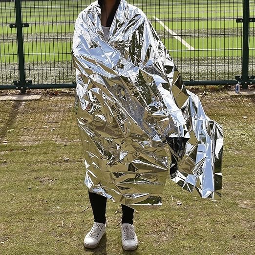 20 Pack Emergency Mylar Thermal Blankets, 54" x 84" - by Science Purchase, Silver,Large, 73MYLARPK20