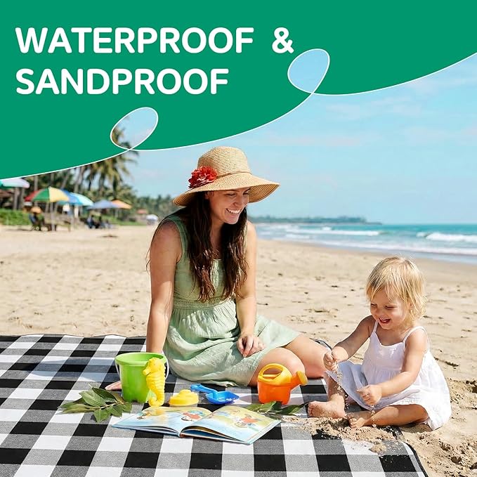 Waterproof Picnic Blanket Outdoor Camping Beach Mat Extra Large Foldable Car Essential Roadtrip Gadget Rv Accessories Glamping Tent Gear Must Haves Hiking Stuff Backpacking Necessities Gift