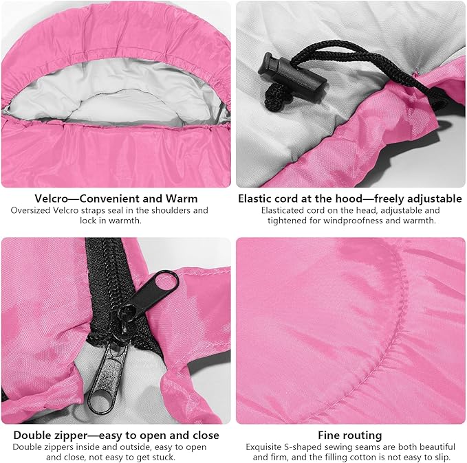 Sleeping Bags, Lightweight Camping Sleeping Bag for Adults, Kids, Hiking, Outdoor, Travel, Cold Weather & Warm