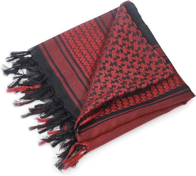 Luxns Military Shemagh Tactical Desert Scarf / 100% Cotton Keffiyeh Scarf Wrap for Men And Women