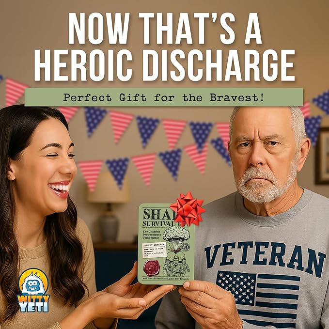 Witty Yeti’s Military-Grade Shart Survival Kit for When Your Butt Commits Treason. Emergency Backup Gag Gift for Digestive Mutiny & Rear-End Rebellion.