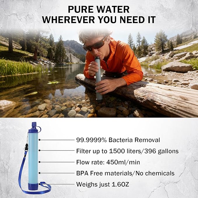 Survival Kit, Survival Gear and Equipment 258 PCS with Water Filter, Emergency Tent, LED Lantern, First Aid Kit Supplies, 25L Backpack for Family, Outdoor Camping, Hiking Gifts for Men Christmas