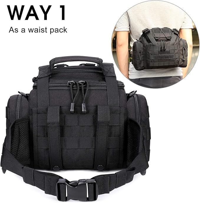 G4Free Outdoor Travel Waist Pack Hiking Fanny Pack Tactical bag Fishing Tackles Black