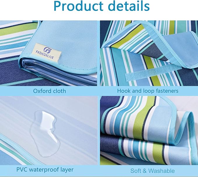 Beach Blanket Extra Large Picnic Blankets Sandproof Waterproof Outdoor Indoor Blanket Lightweight Handy Mat Portable Beach Mat for Camping Hiking Travel Park Grass