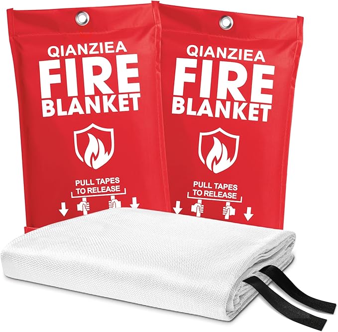 Fire Blanket,2 Pack,40"x40" Fire Blankets Emergency for Home and Kitchen