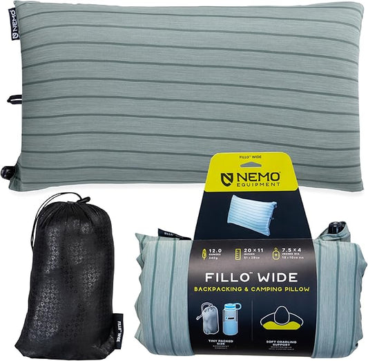 Nemo Equipment Fillo Wide Camping Pillow - Silt Stripe - One Size
