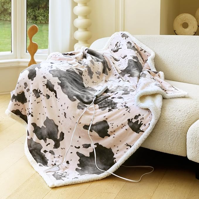 Heated Blanket Throw Blanket - Fast Heating Electric Blanket, Soft Flannel Heated Throw with 4 Time Settings,10 Heating Settings, Warm Gifts for Women & Mom & Grandma(50"x60" Light Coral)