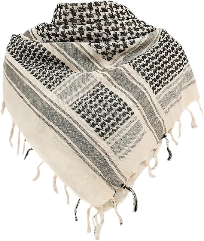 Aonal Military Shemagh Tactical Desert Scarf, 100% Cotton Keffiyeh Neck Head Scarf Wrap for Men Women