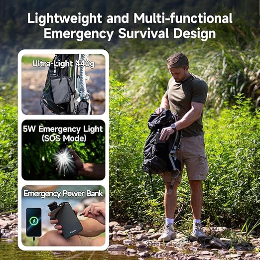 Nawaza Portable Electric Water Filter, 0.01 Micron Camping Water Purifier, One-Touch Outdoor Water Filtration for Hiking, Emergency & Survival