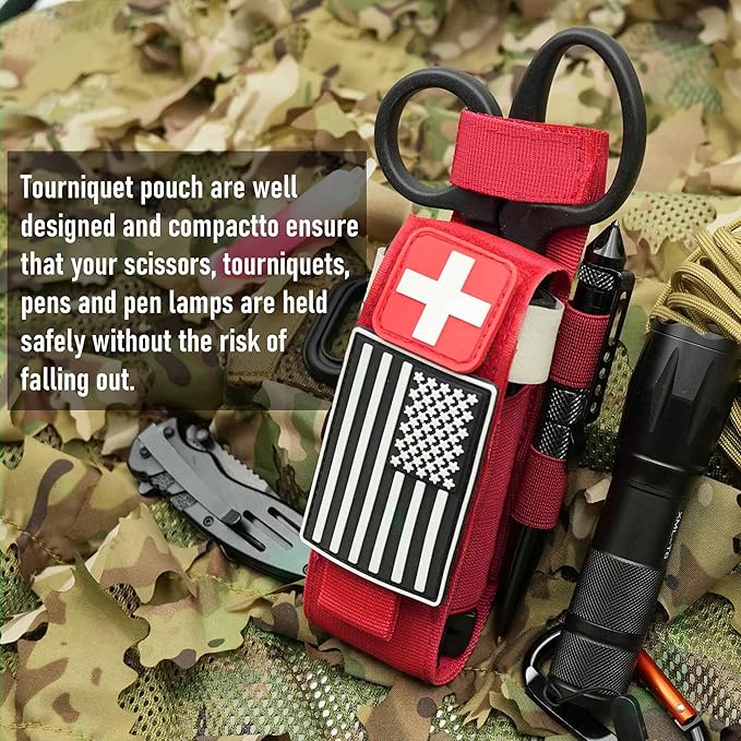 Upgrade 1000D Laser Cut Molle Tourniquet Holder, Heavy Duty Tactical Molle Tourniquet Pouch Holder