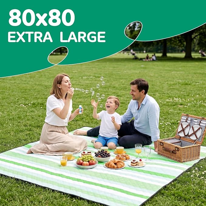 Waterproof Picnic Blanket Beach Outdoor Camping Mat Extra Large Foldable Cute Big Travel Essential Accessories Gift Park Patio Lawn Garden Grass Ground Play Music Festival Concert Must Have
