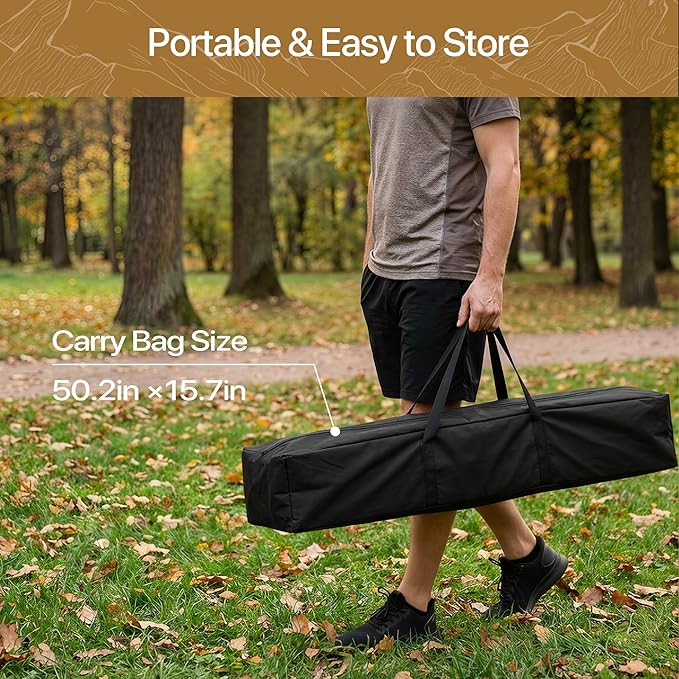 Homgava Portable Hammock with Folding Hammock Stand,Heavy Duty Steel Hammock Stand for Indoor and Outdoor with Carrying Bag,3 Holes for Height Adjustment, 550 LBS Weight Capacity,Grey