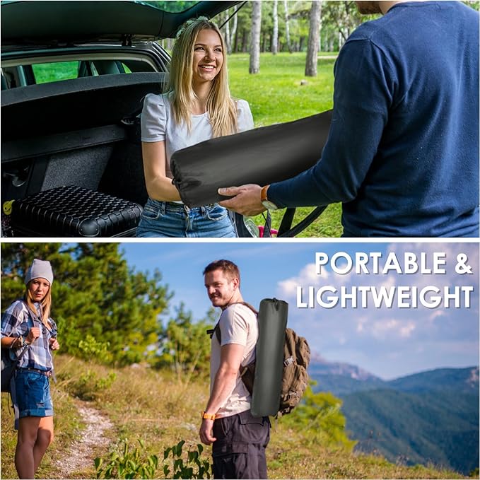 Portable Camping Table, Ultralight Picnic Table Foldable with 2 Cup Holders and Carrying Bag for Outdoor Camping Picnic BBQ Beach Party Patio Fishing, Steel Frame, High-Grade 600D Oxford Fabric