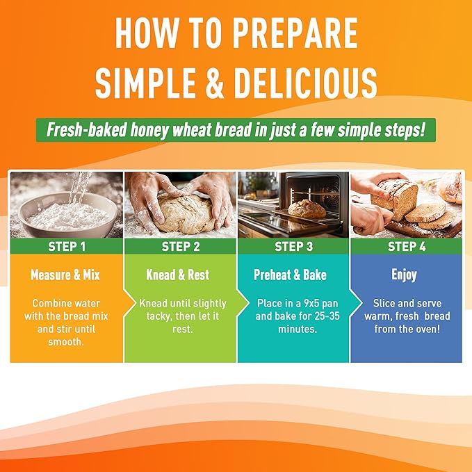 Emergency Essentials Honey Wheat Bread #10 Can, Emergency Just Add Water Mix, Emergency Preparedness, Nutritious Food, Bulk Storage, Long 25-Year Shelf Life