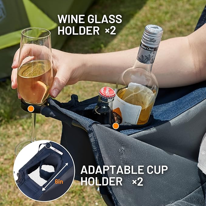 Timber Ridge Double Camping Chair, Heavy Duty Outdoor Folding Camp Couch, Loveseat Camping Chairs Perfect for Campsites, Patio/Lawn, Soccer Games or Other Youth Sports, Supports 600 lbs
