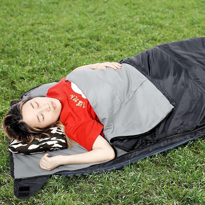REDCAMP Ultra Lightweight Sleeping Bag for Backpacking, Hiking, Comfort for Adults Warm Weather, with Compression Sack